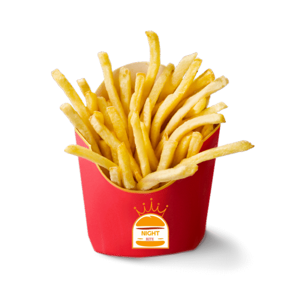 Crispy golden regular fries served hot
